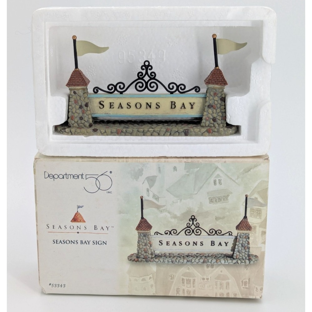 Dept 56 Seasons Bay Sign #53343 1998 Retired Village Accessory Christmas